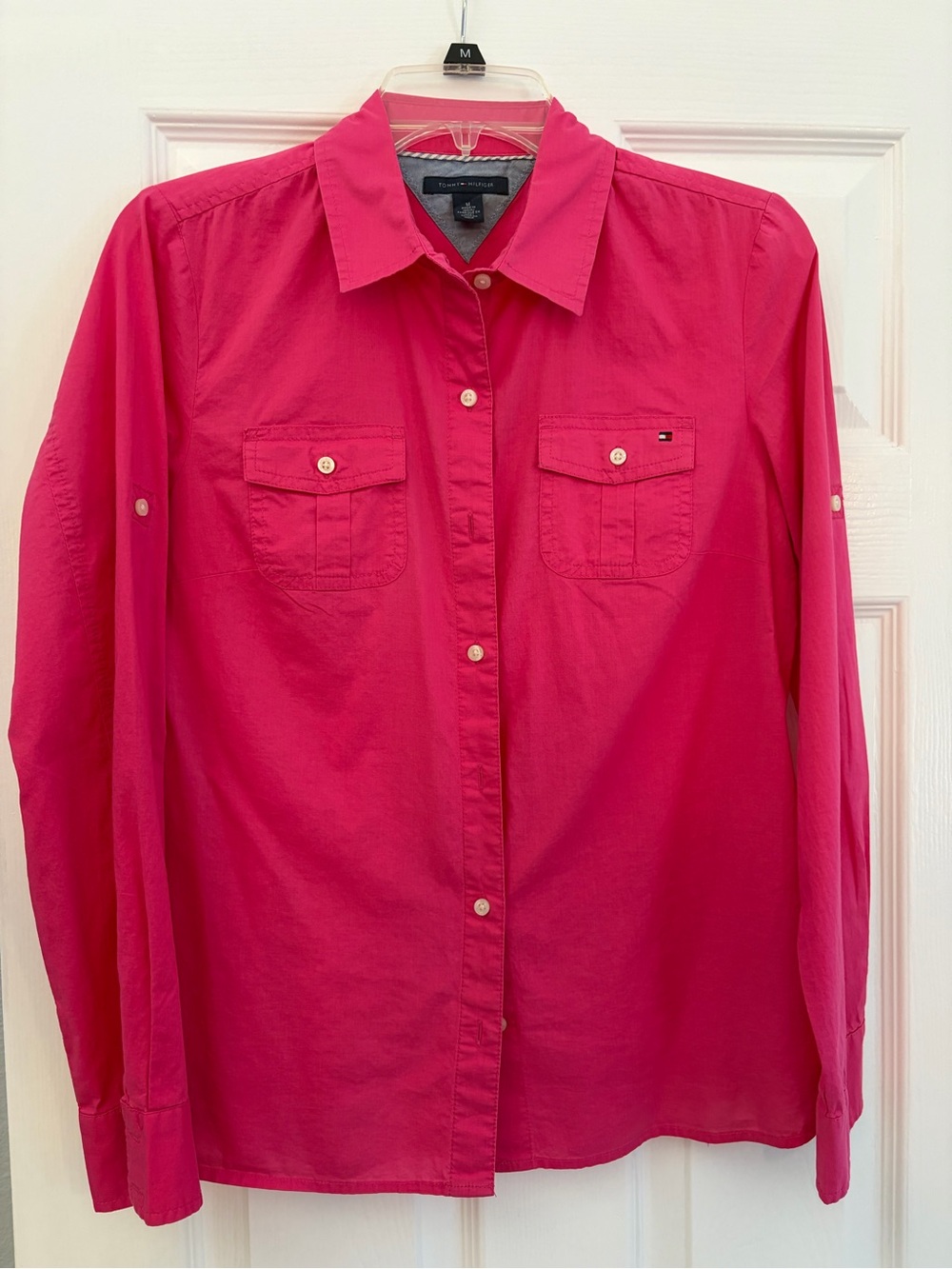 Tommy Hilfiger Vibrant Pink Long-Sleeve Button Shirt
